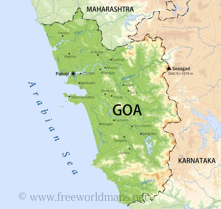Physical Map Of Goa