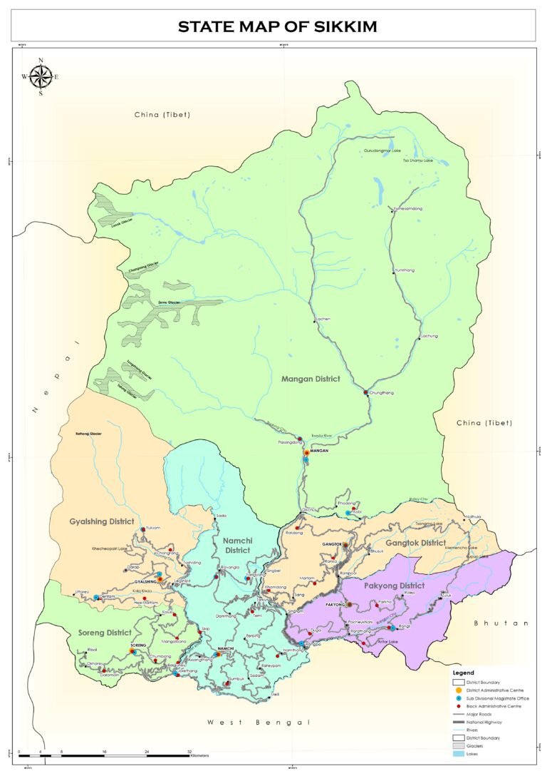 District Map of Sikkim
