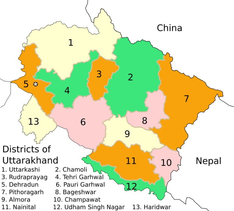 District Map of Uttarakhand
