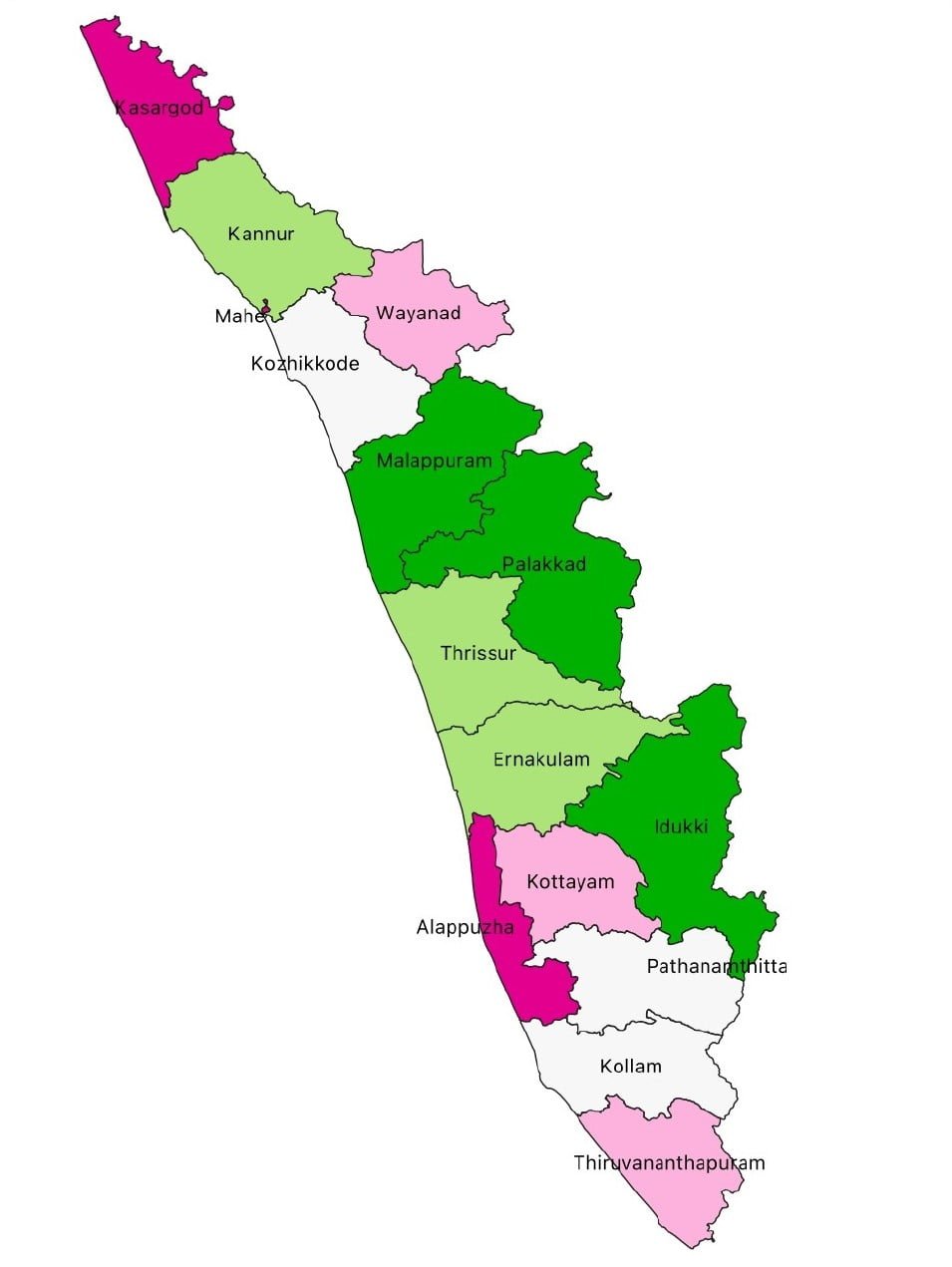 District Map of Kerala