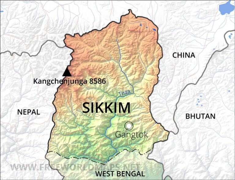District Map of Sikkim