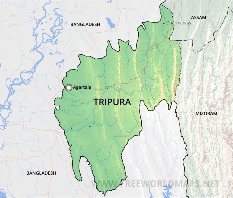 Physical Map of Tripura
