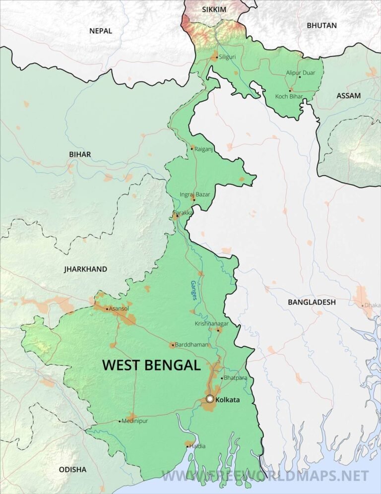 Physical Map of West Bengal